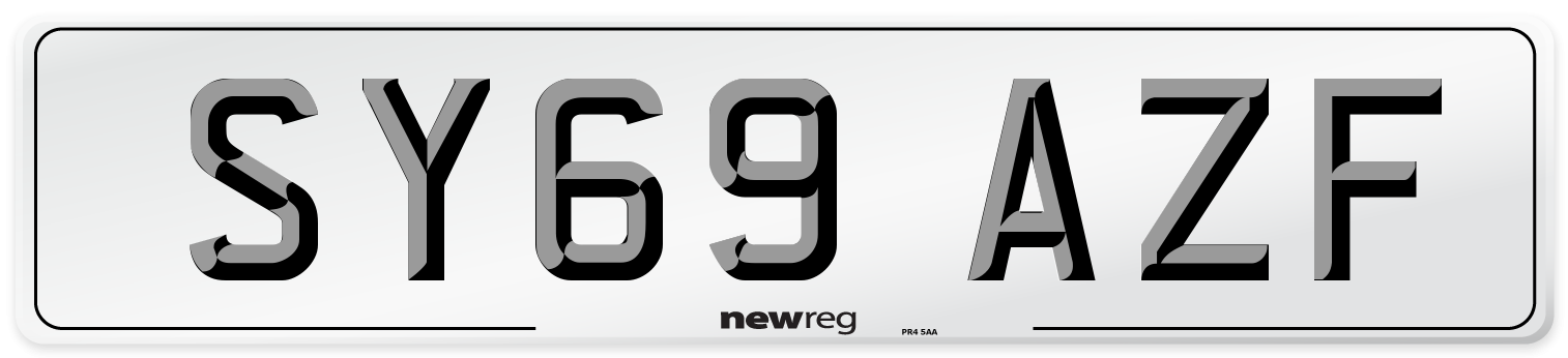 SY69 AZF Front Number Plate