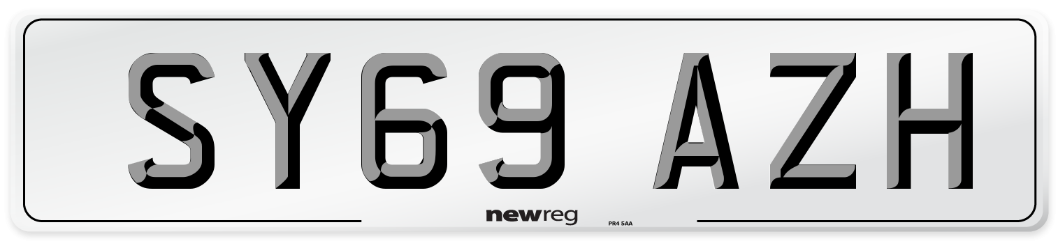 SY69 AZH Front Number Plate