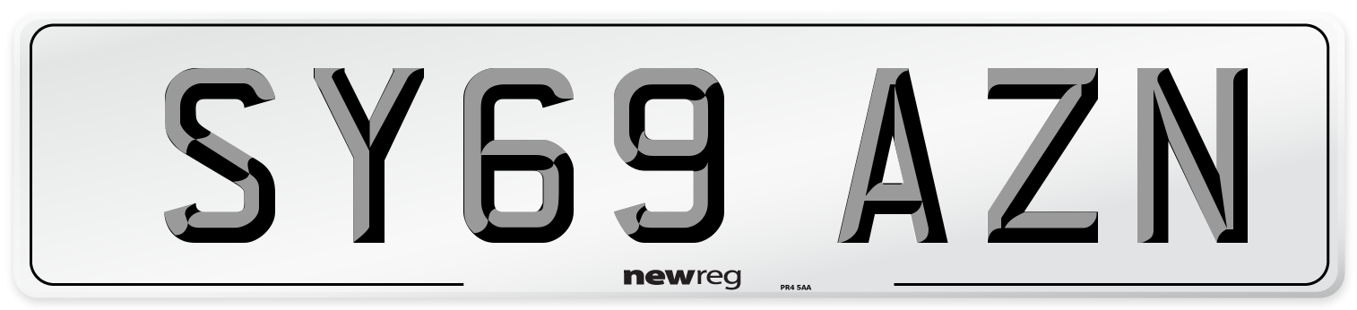 SY69 AZN Front Number Plate