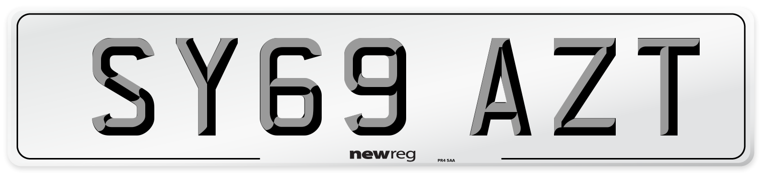 SY69 AZT Front Number Plate