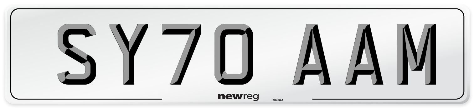 SY70 AAM Front Number Plate