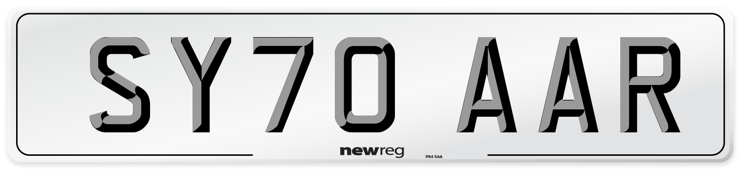SY70 AAR Front Number Plate