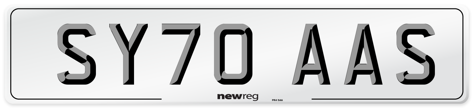 SY70 AAS Front Number Plate