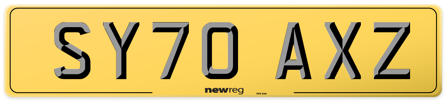 SY70 AXZ Rear Number Plate