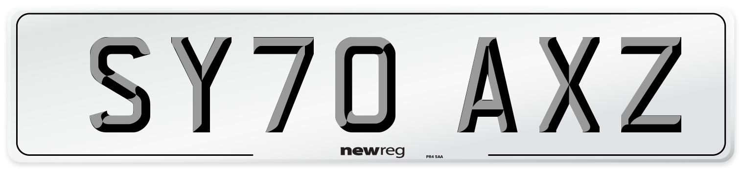 SY70 AXZ Front Number Plate