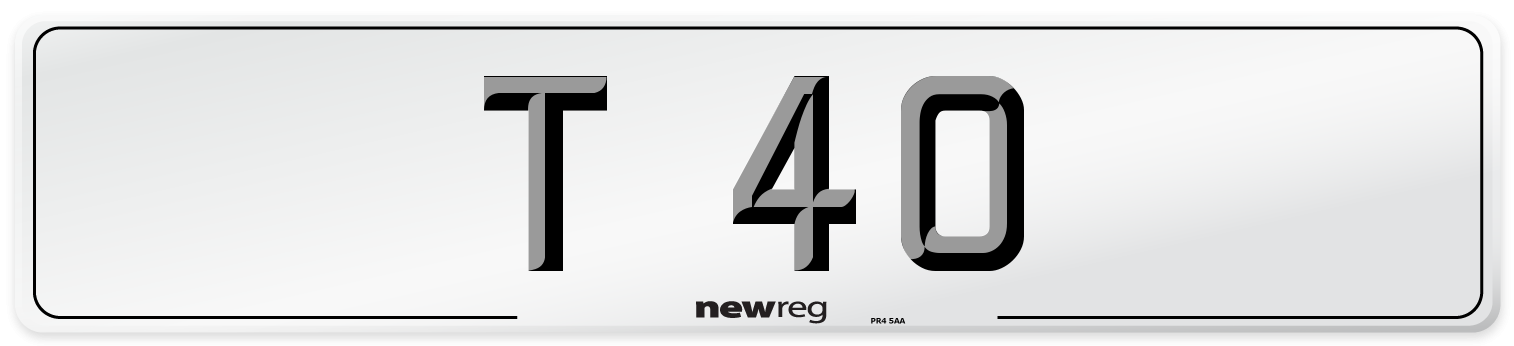 T 40 Front Number Plate