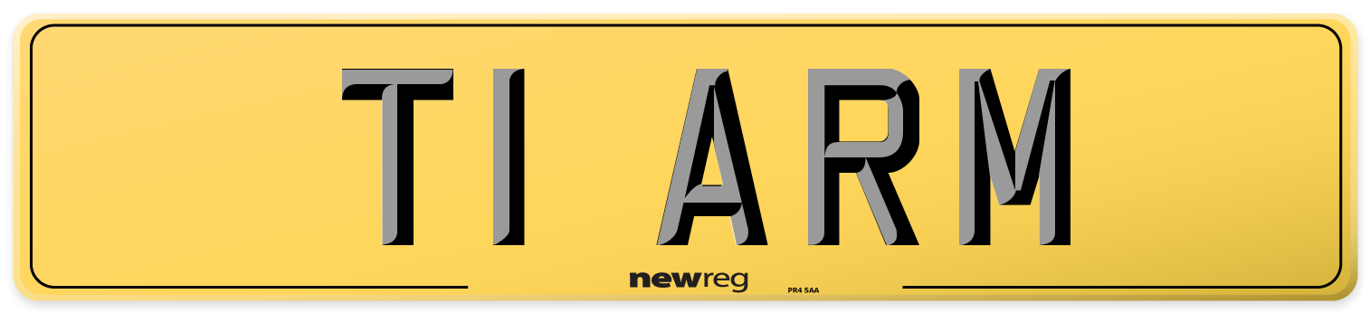 T1 ARM Rear Number Plate