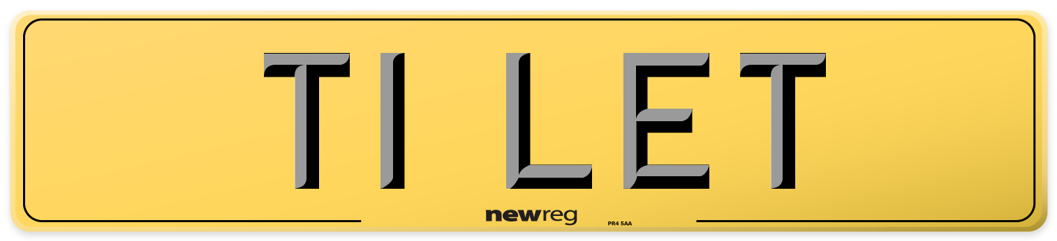 T1 LET Rear Number Plate