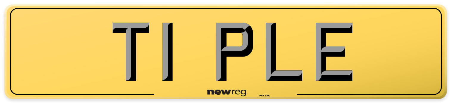 T1 PLE Rear Number Plate