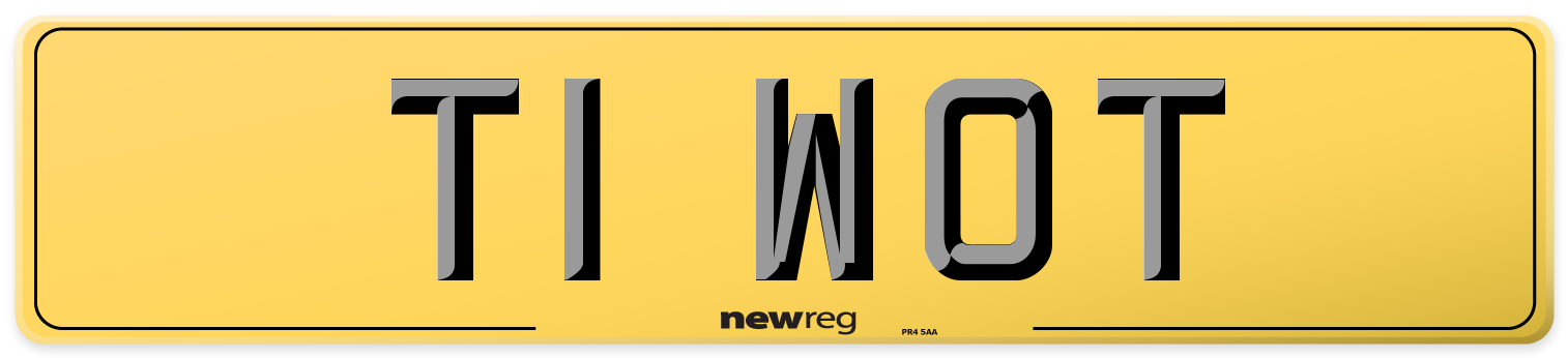 T1 WOT Rear Number Plate