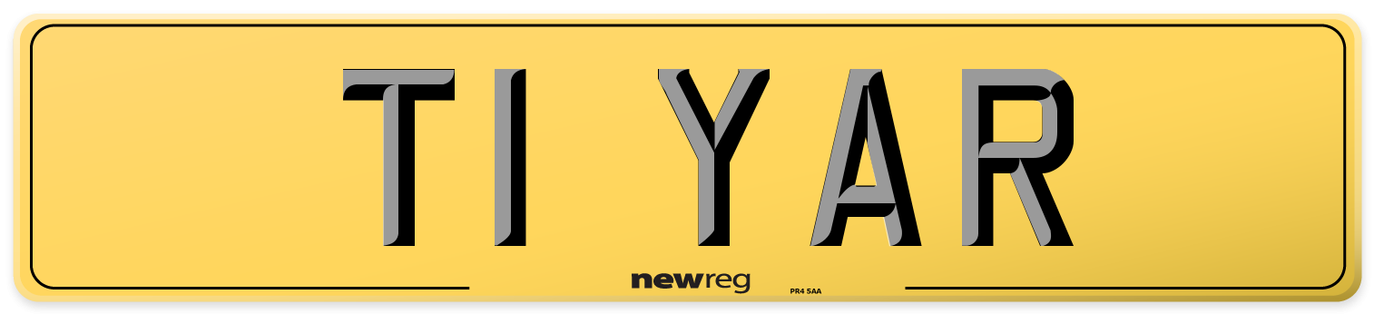 T1 YAR Rear Number Plate