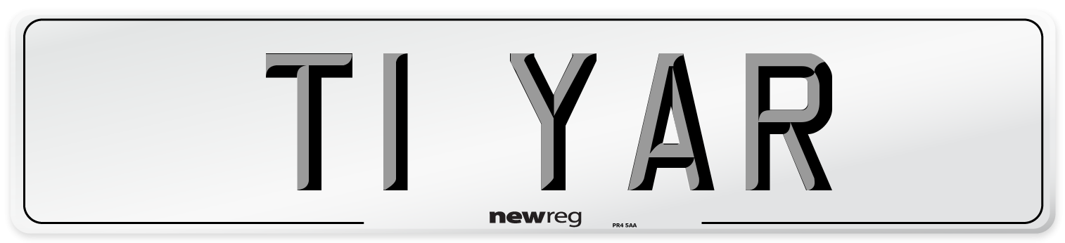 T1 YAR Front Number Plate