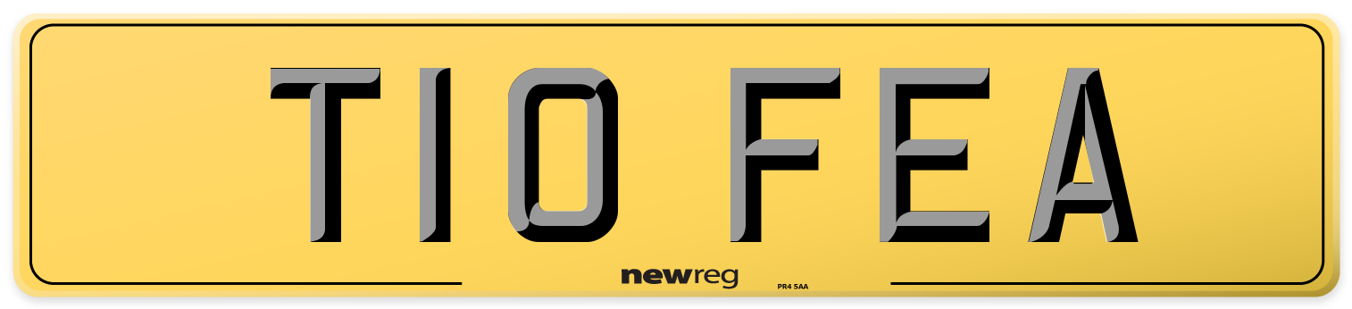T10 FEA Rear Number Plate