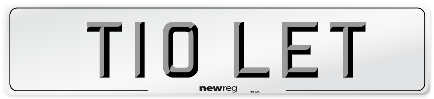 T10 LET Front Number Plate