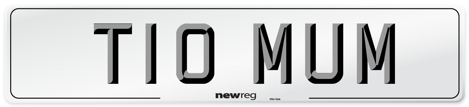 T10 MUM Front Number Plate
