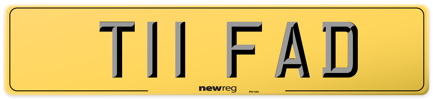 T11 FAD Rear Number Plate