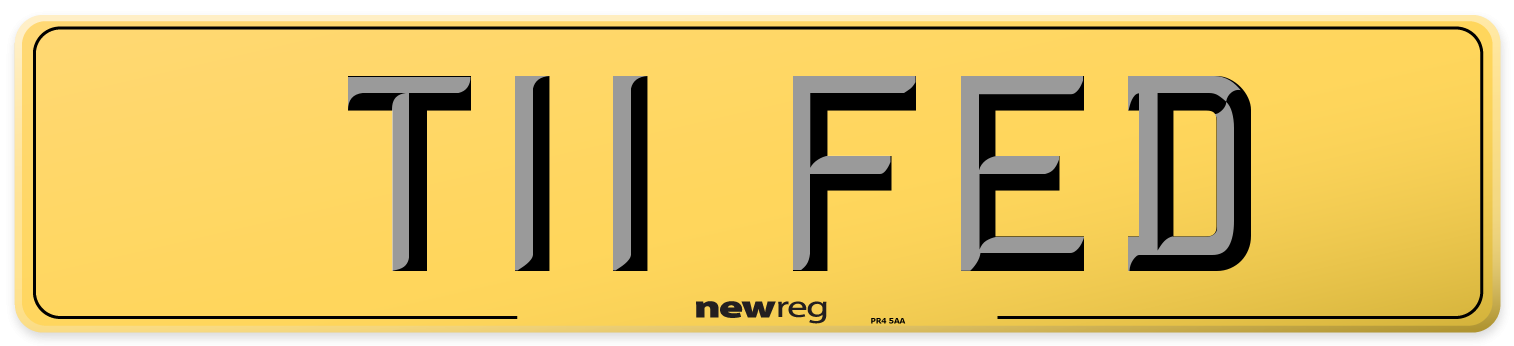 T11 FED Rear Number Plate