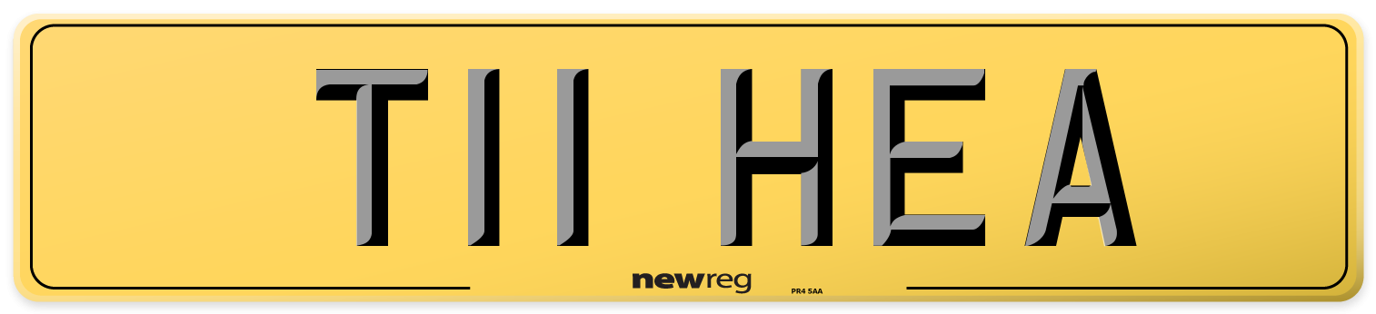 T11 HEA Rear Number Plate