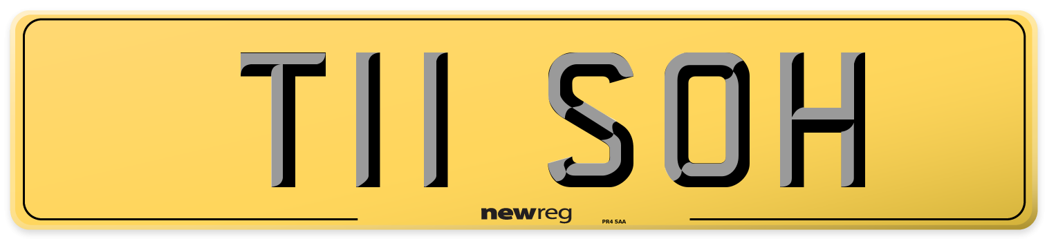 T11 SOH Rear Number Plate
