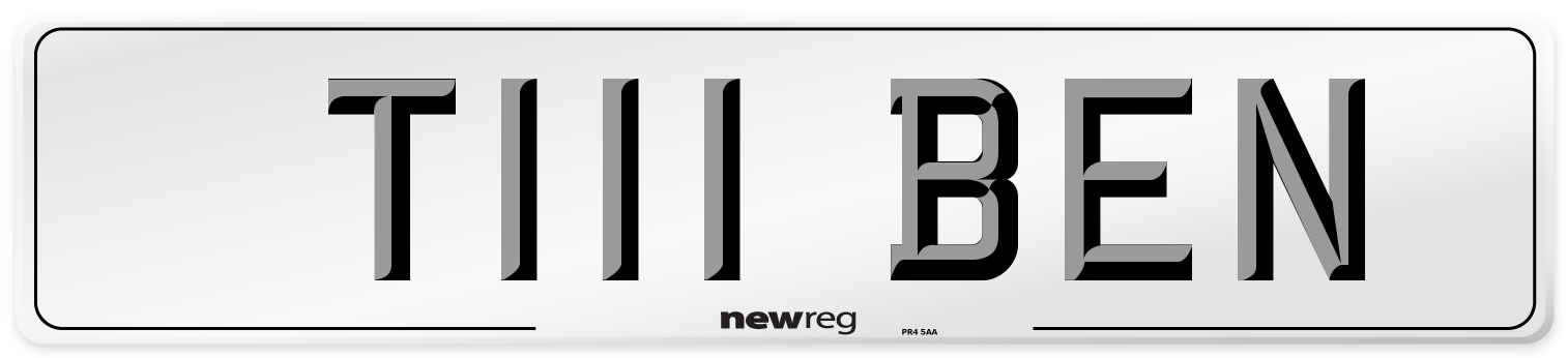T111 BEN Front Number Plate