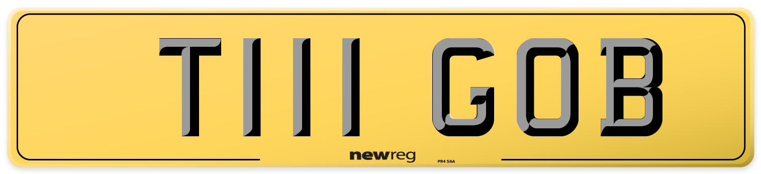 T111 GOB Rear Number Plate