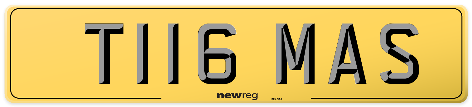 T116 MAS Rear Number Plate