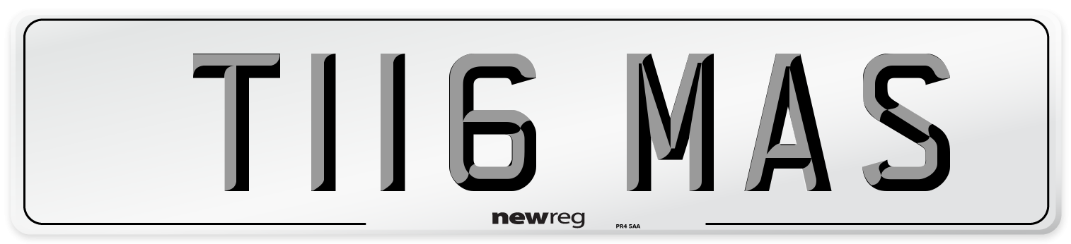 T116 MAS Front Number Plate