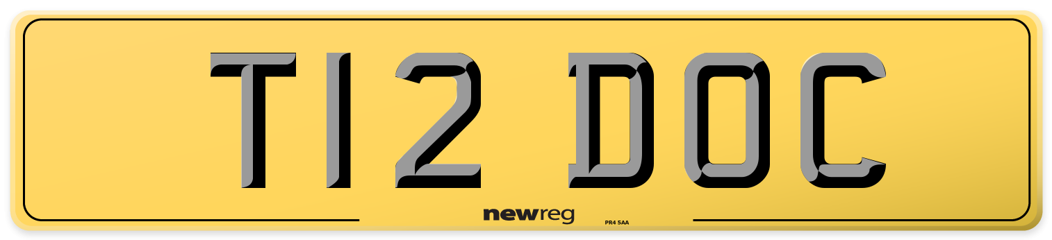 T12 DOC Rear Number Plate