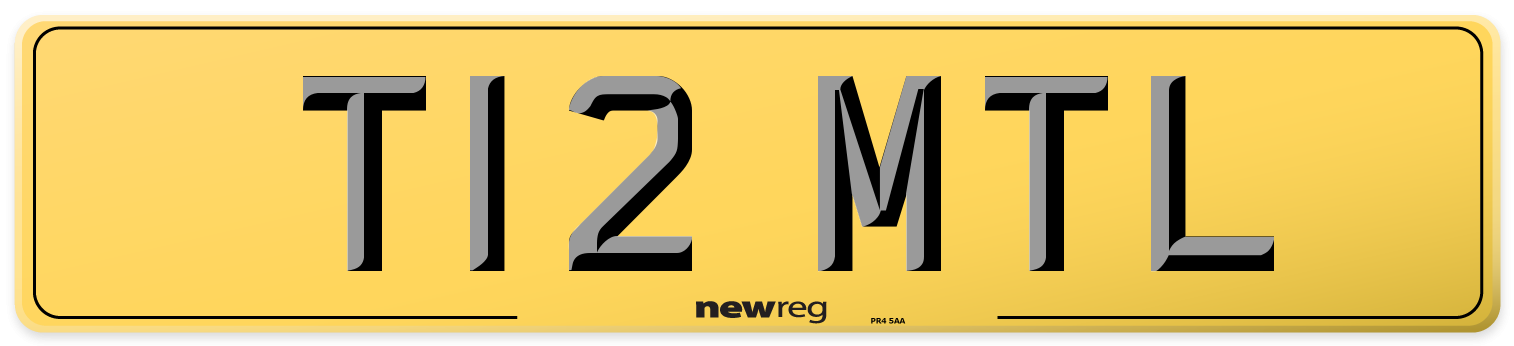 T12 MTL Rear Number Plate