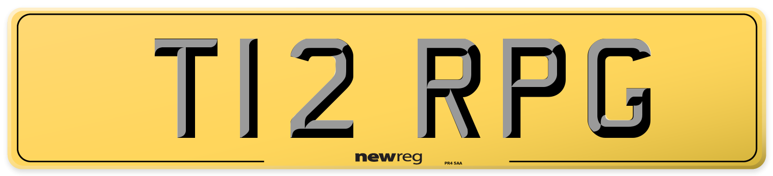 T12 RPG Rear Number Plate