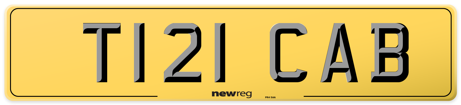 T121 CAB Rear Number Plate