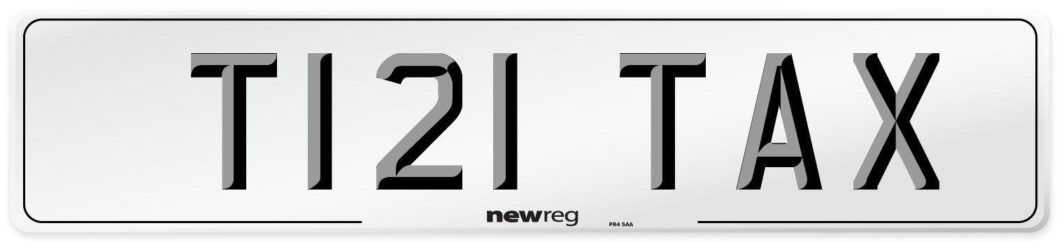 T121 TAX Front Number Plate