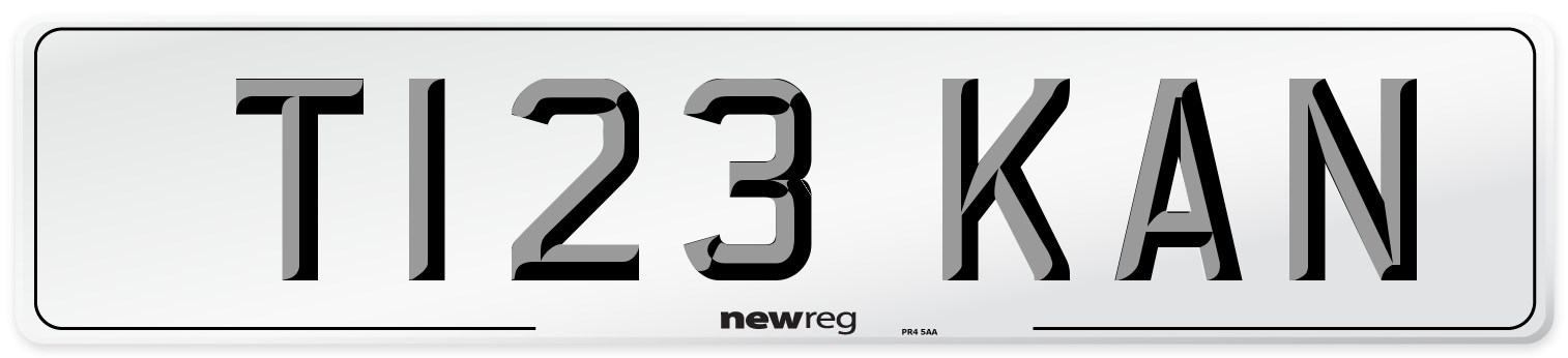 T123 KAN Front Number Plate