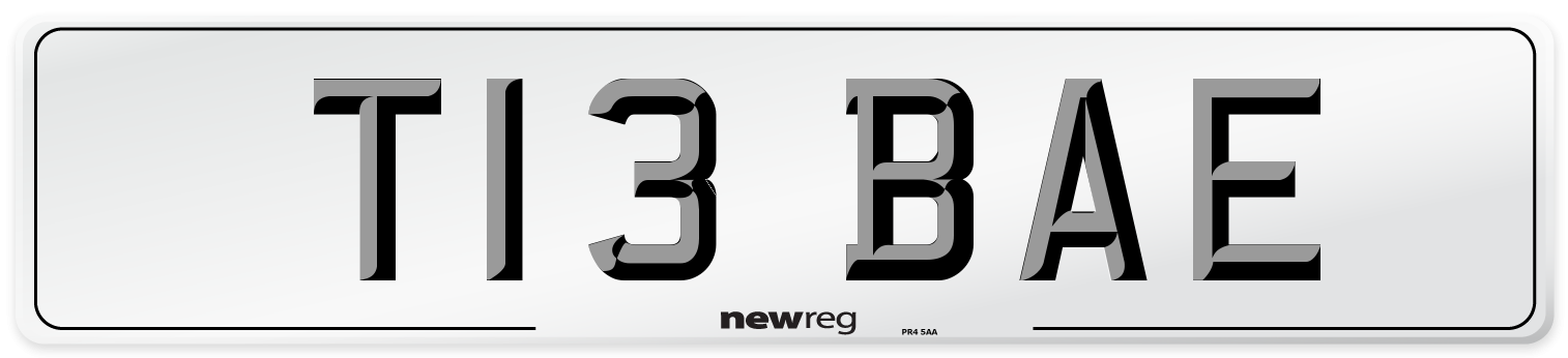 T13 BAE Front Number Plate