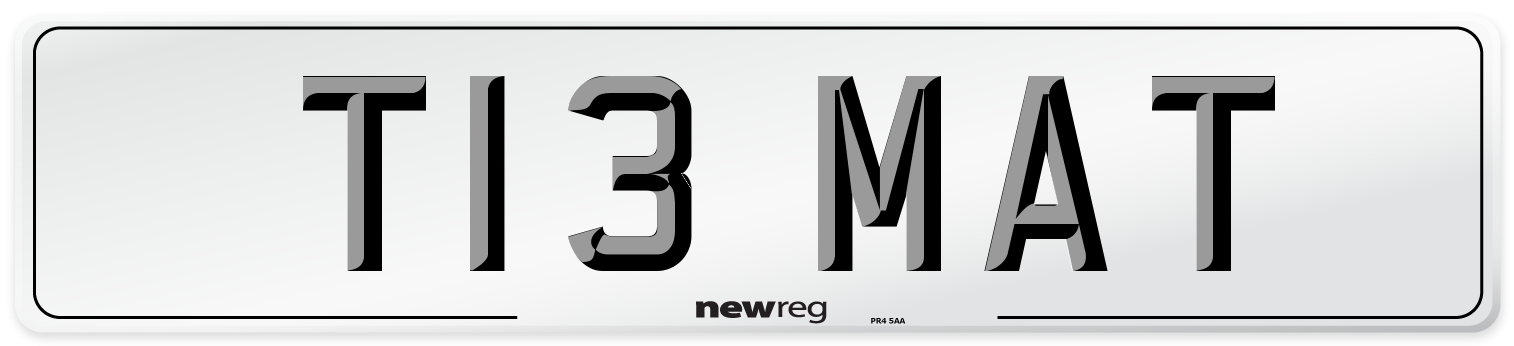 T13 MAT Front Number Plate