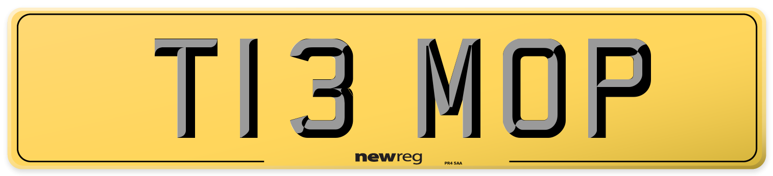 T13 MOP Rear Number Plate