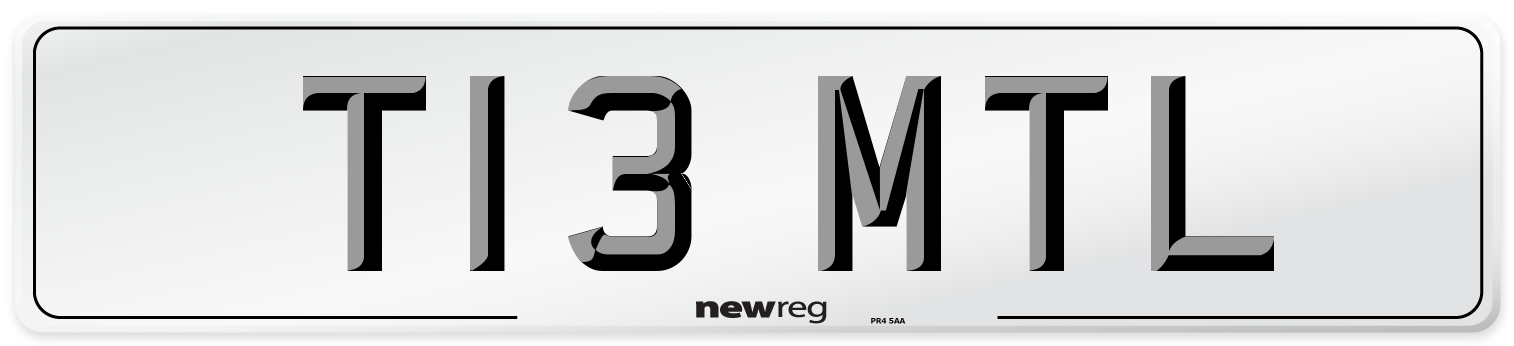 T13 MTL Front Number Plate
