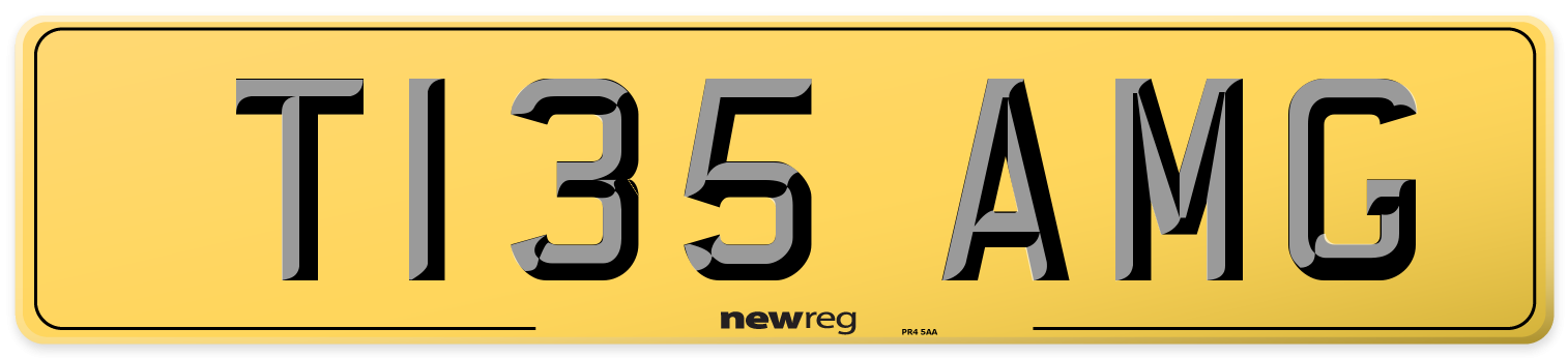 T135 AMG Rear Number Plate