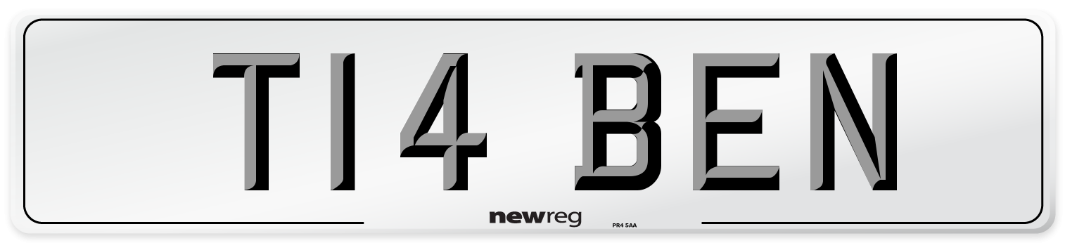 T14 BEN Front Number Plate