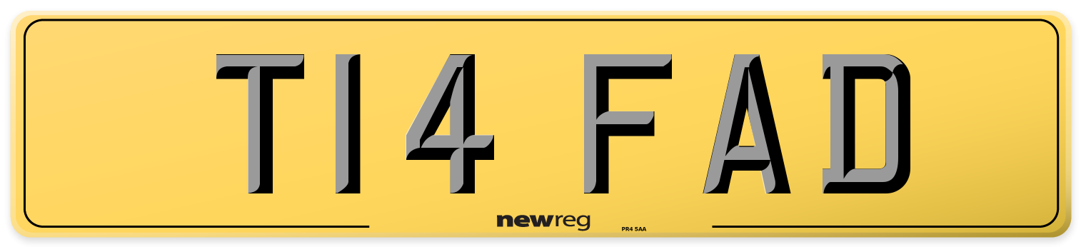 T14 FAD Rear Number Plate