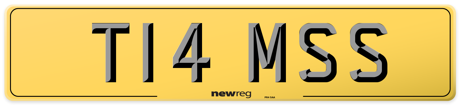 T14 MSS Rear Number Plate