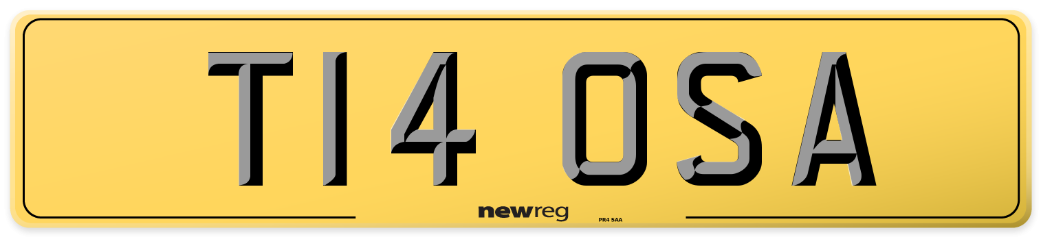 T14 OSA Rear Number Plate