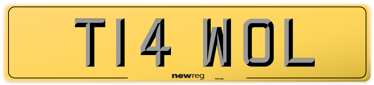 T14 WOL Rear Number Plate
