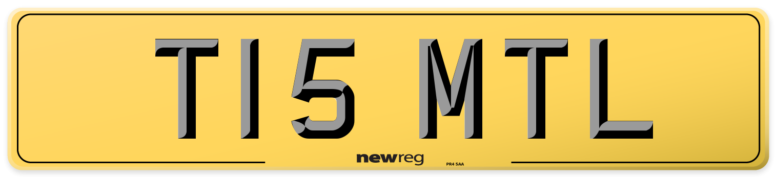 T15 MTL Rear Number Plate