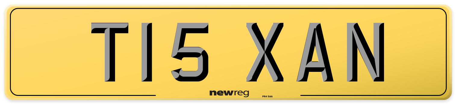 T15 XAN Rear Number Plate