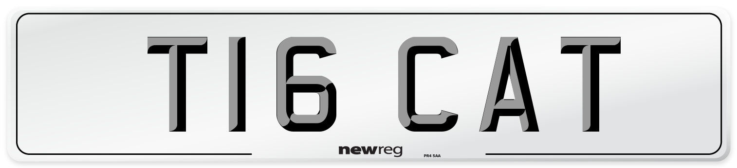 T16 CAT Front Number Plate