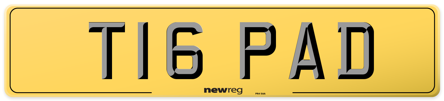 T16 PAD Rear Number Plate