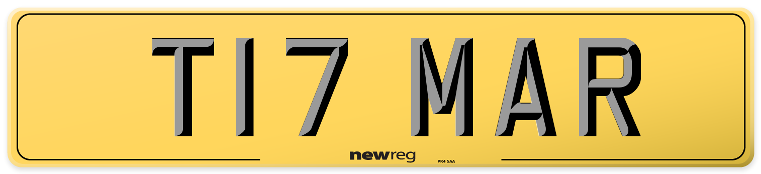 T17 MAR Rear Number Plate