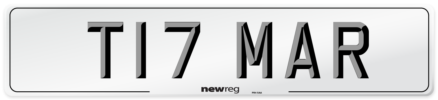 T17 MAR Front Number Plate