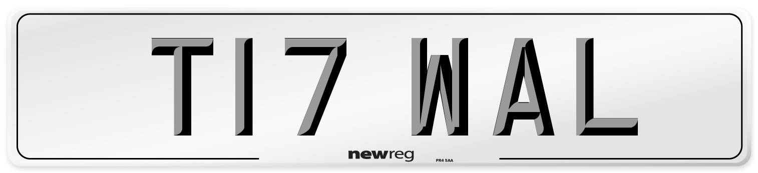 T17 WAL Front Number Plate